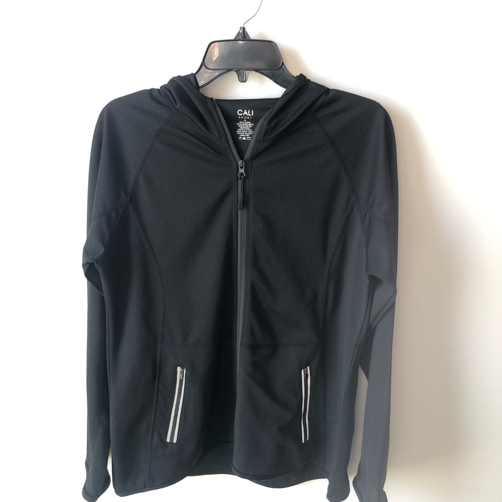CALI XL Black Zip-Up Hoodie.
